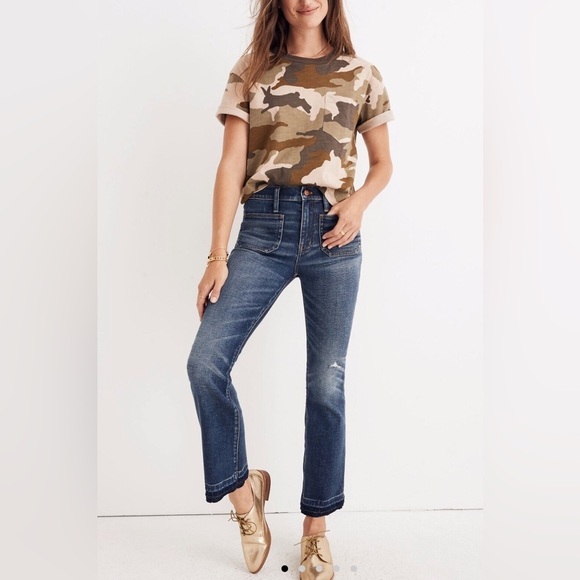 Denim - Madewell Cali Demi Boot Patch Pocket Jeans in Dermott Wash Size 28